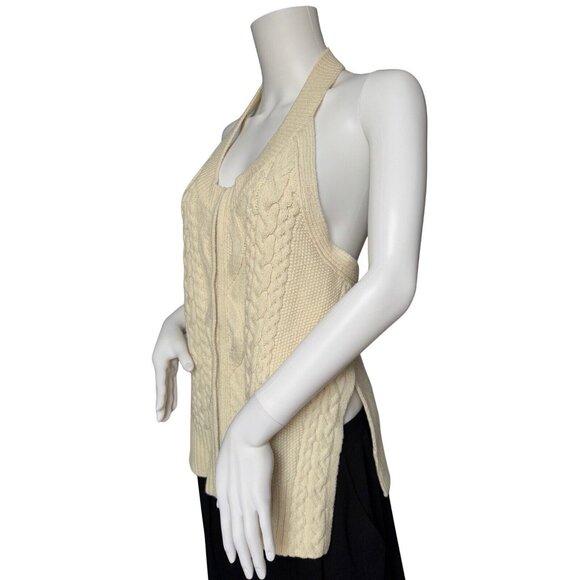 3.1 Phillip Lim Size S Zip Front Cable Knit Sleeveless Top - Picture 3 of 10